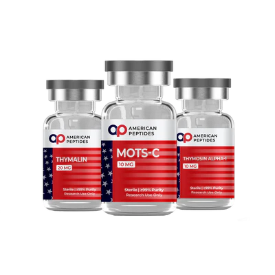 American Peptides vials - Thymalin, MOTS-C, and Thymosin Alpha-1